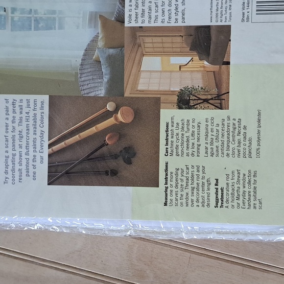 Marth Stewart Everyday Sheer Voile Window Curtains Scarves 59"X144" - Picture 5 of 5
